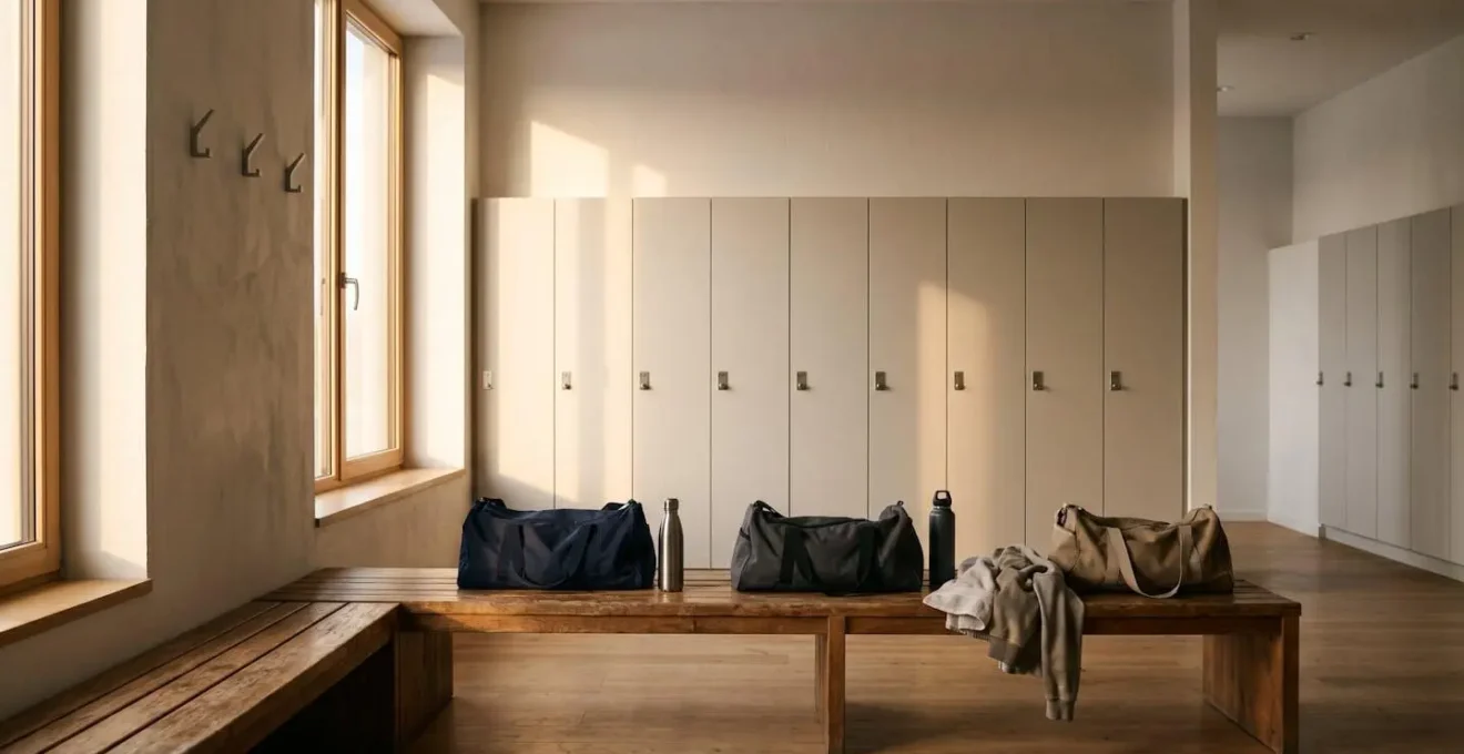 Ambiance de vestiaire après un match, symbolisant la solidarité et les liens entre jeunes joueurs
