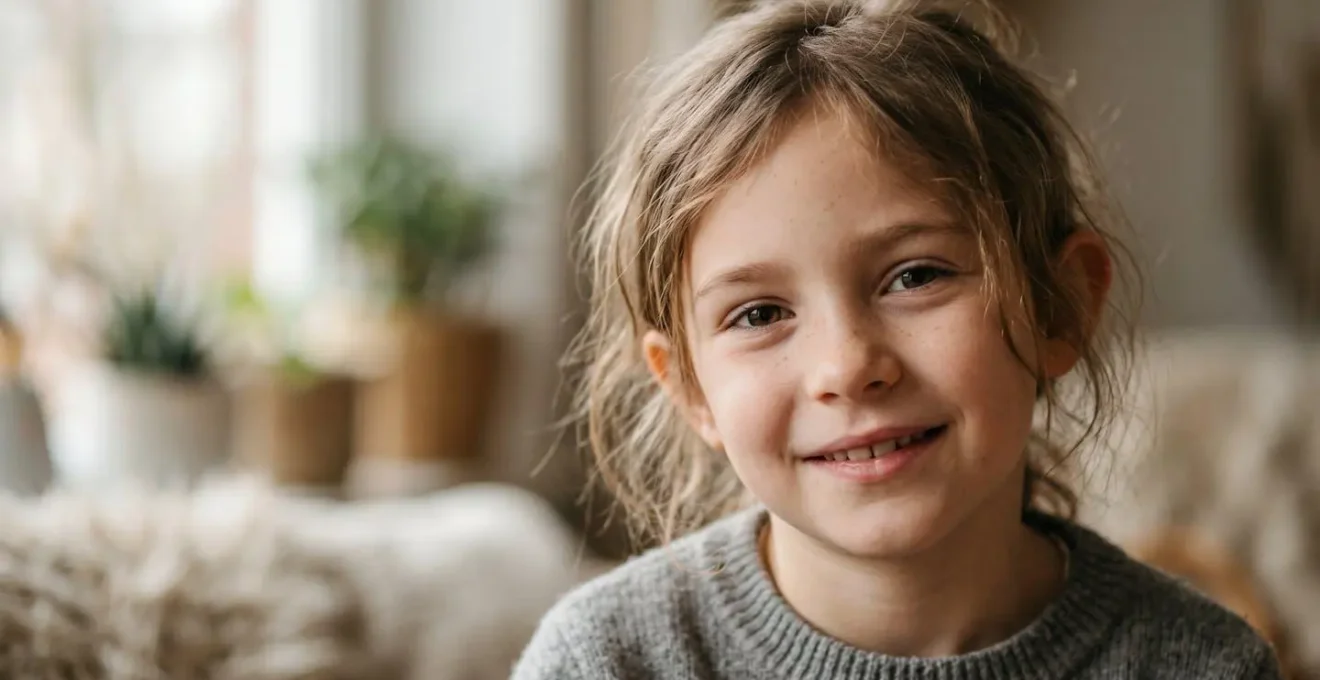 Portrait rapproché d'un enfant montrant les asymétries naturelles du visage qui créent l'expression et la vie